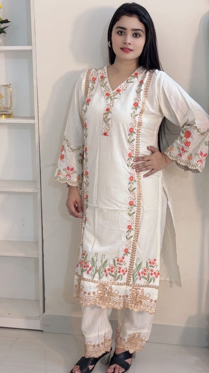 Elegant Floral Embroidered 2-Piece | Premium Summer Collection - Image 1